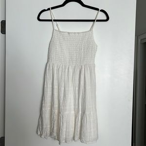 Cotton Gauze White Mini Dress